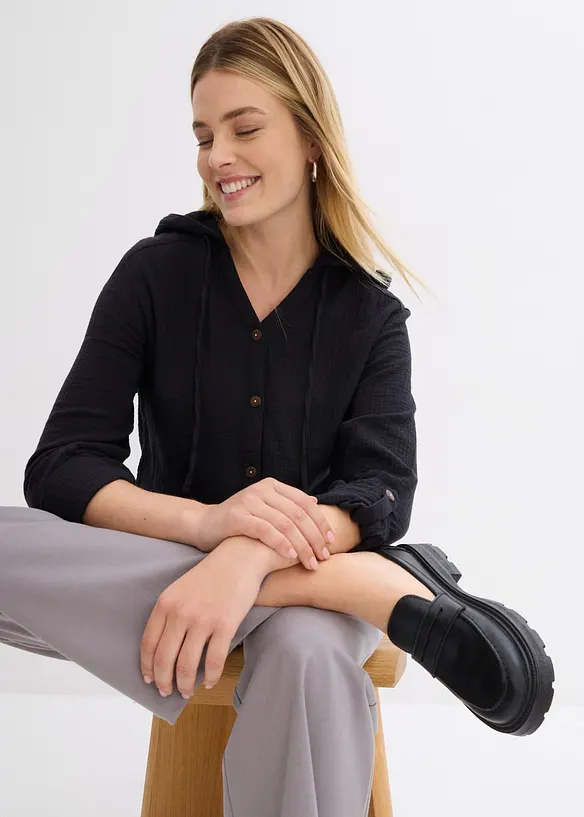 Mousseline blouse van katoen, bonprix