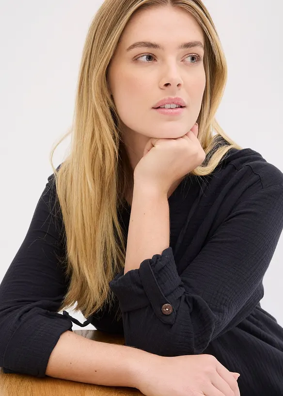 Mousseline blouse van katoen, bonprix