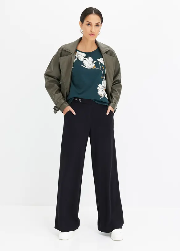 Shirt met bloemenprint en biologisch katoen, bonprix