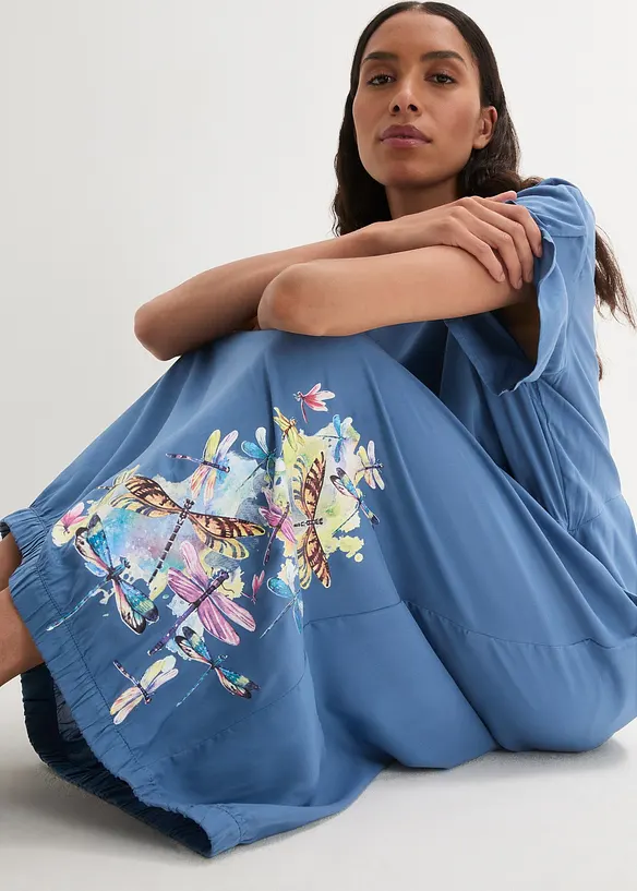 Maxi-jurk van vloeiende viscose met print, bonprix