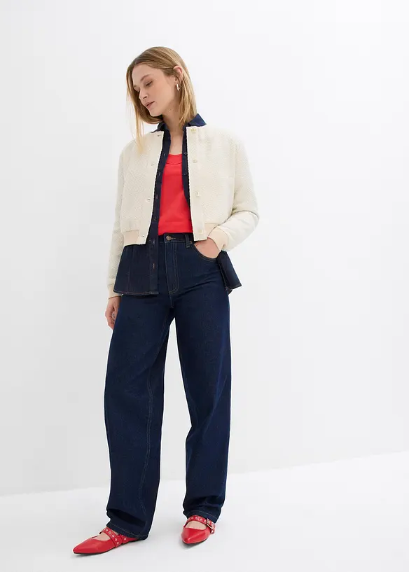 Longsleeve met hartvormige hals, bonprix