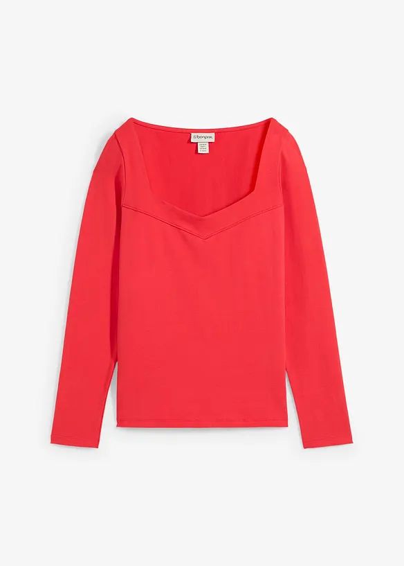 Longsleeve met hartvormige hals, bonprix