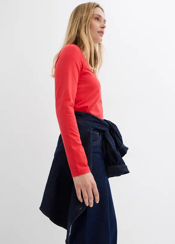 Longsleeve met hartvormige hals, bonprix