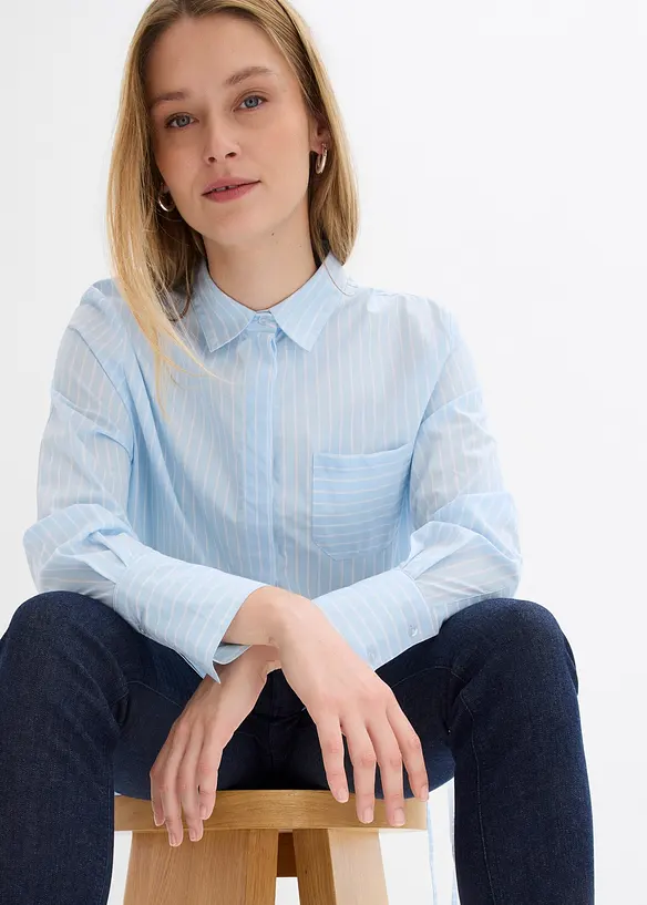 Oversized blouse van katoen, bonprix