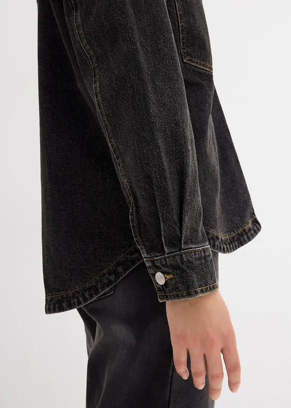 Denim shacket, oversized, bonprix