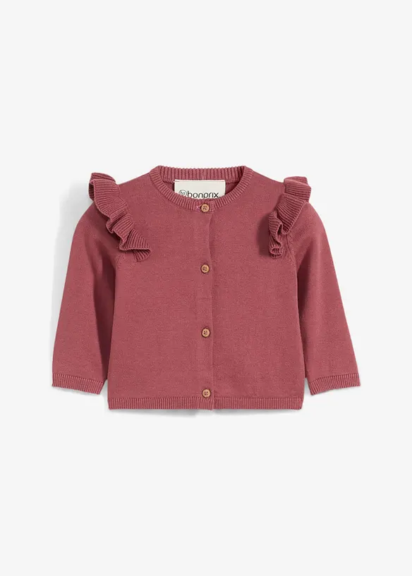 Fijn gebreid vest met volants, bonprix