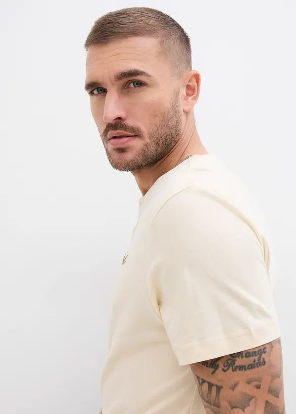 Henley shirt van biologisch katoen (set van 3), bonprix