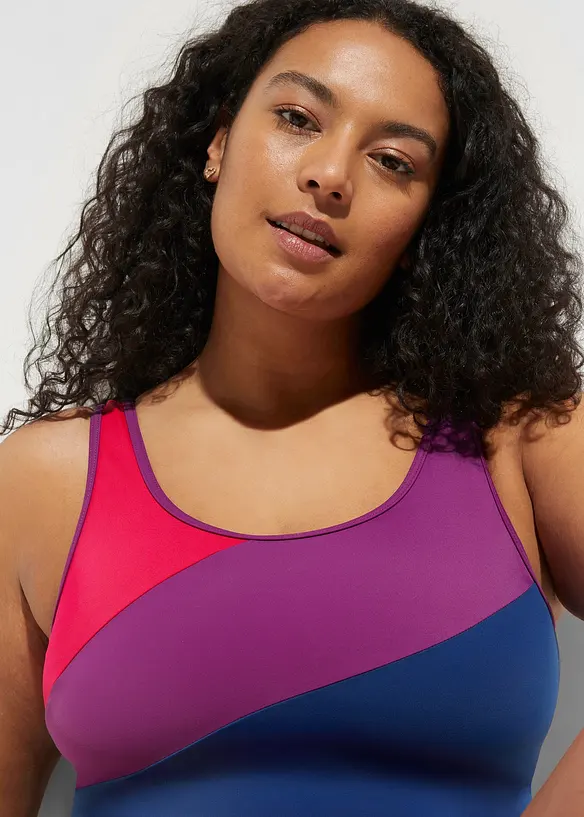 Sportbadpak met inzetstukken in contrasterende kleuren, bonprix