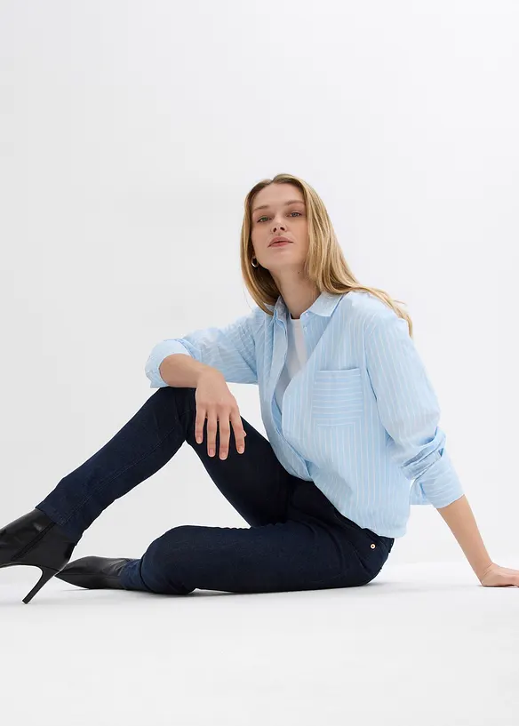 Skinny jeans mid waist, biologisch katoen, bonprix