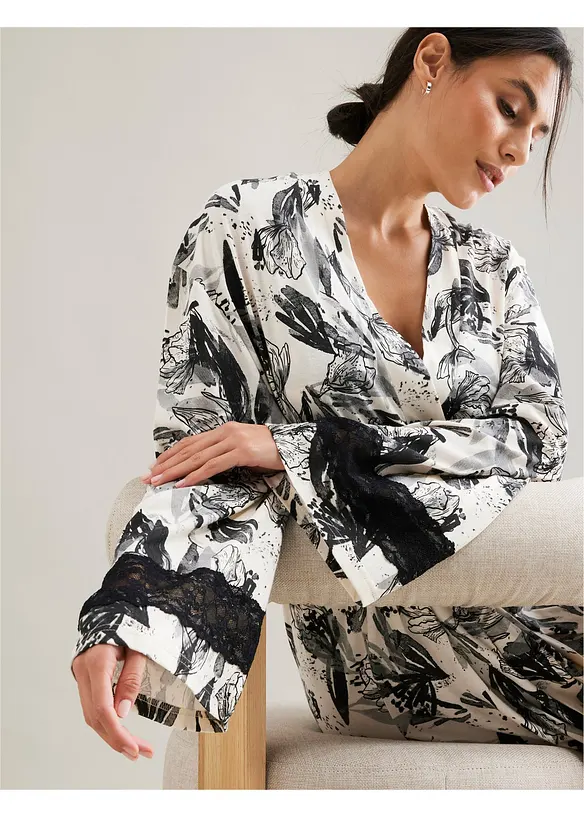 Kimono badjas met viscose, bonprix