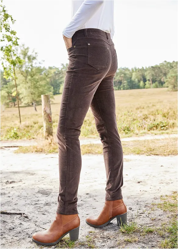 Slim fit stretch corduroy broek, bonprix