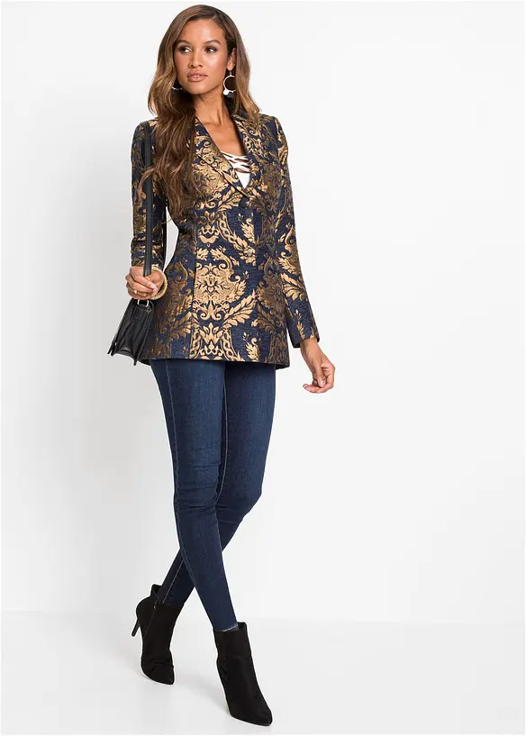 Blazer in glanzende jacquard, bonprix