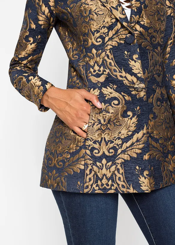 Blazer in glanzende jacquard, bonprix