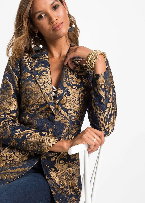 Blazer in glanzende jacquard, bonprix