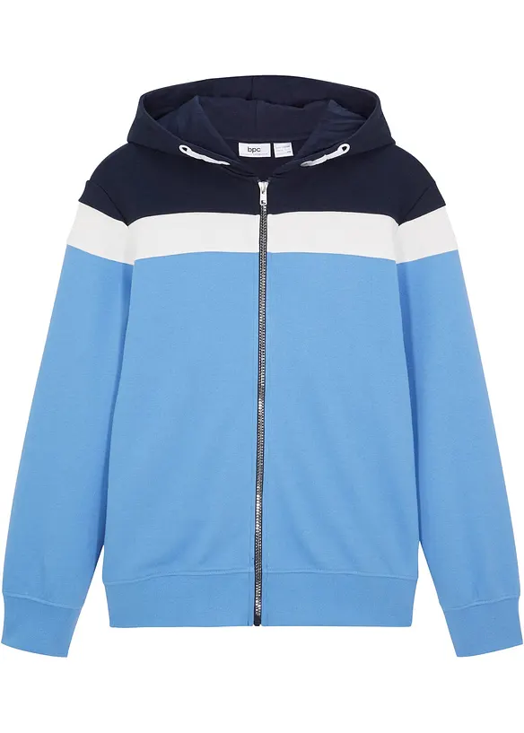 Sweatvest met capuchon in een zachte katoenmix, bonprix
