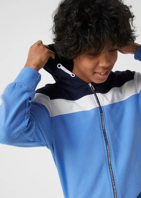 Sweatvest met capuchon in een zachte katoenmix, bonprix