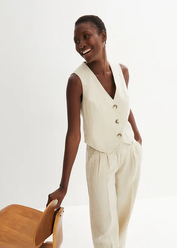Linnen gilet, bonprix