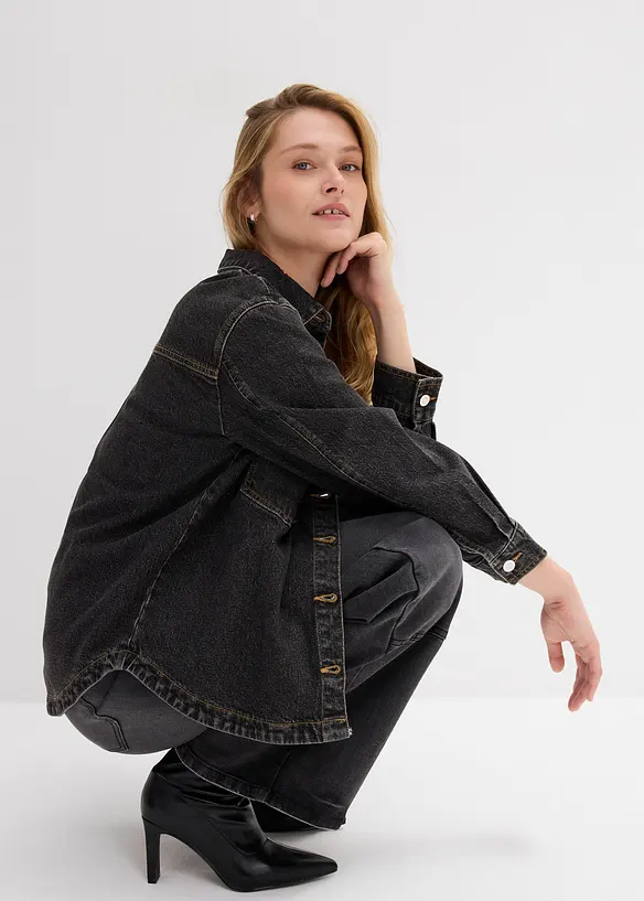 Denim shacket, oversized, bonprix