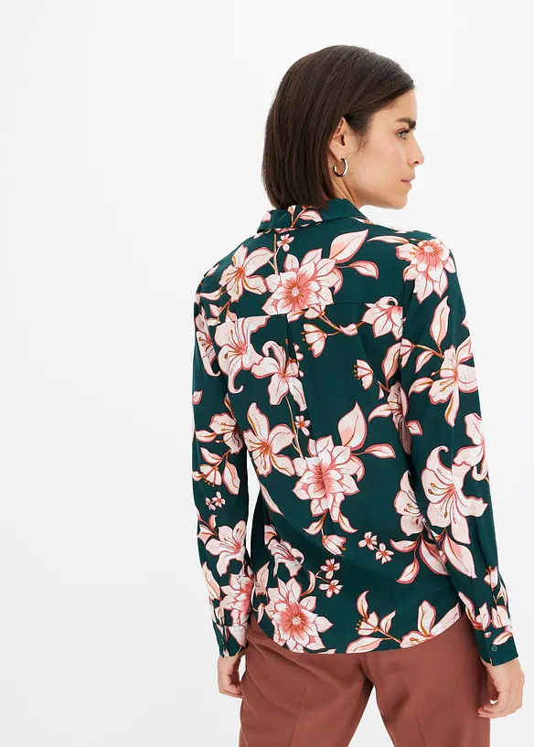 Soepelvallende, gedessineerde blouse, bonprix