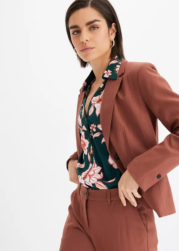 Soepelvallende, gedessineerde blouse, bonprix