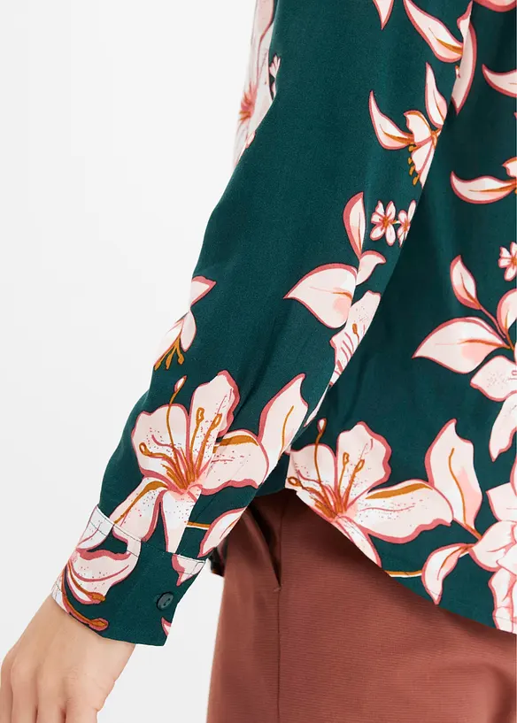 Soepelvallende, gedessineerde blouse, bonprix
