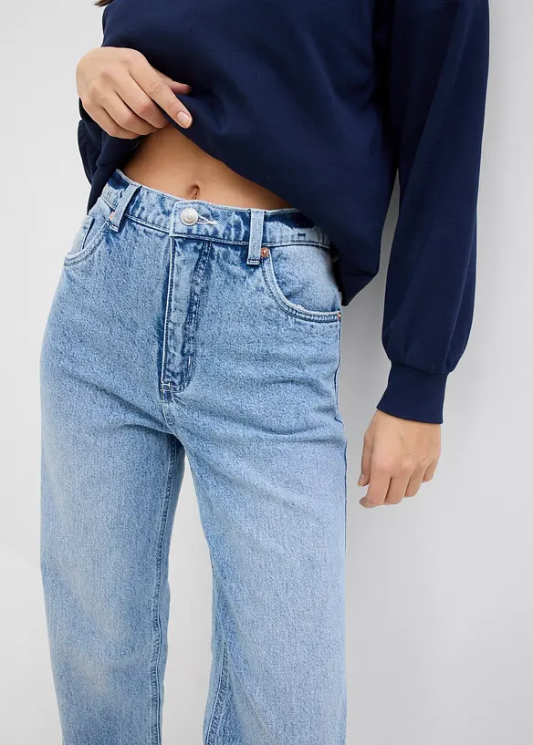 Wide leg jeans, high waist, full length, bonprix