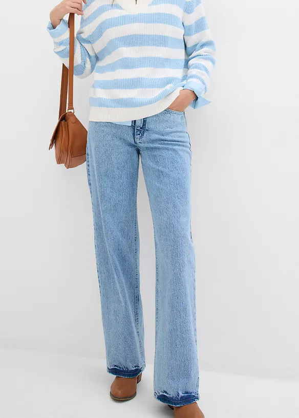 Wide leg jeans, mid waist, bonprix