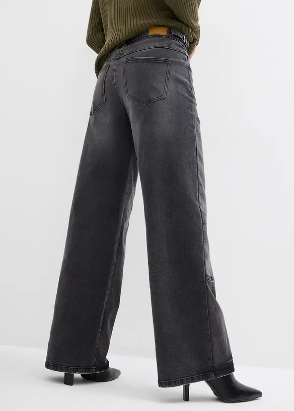 Wide leg jeans, mid waist, bonprix