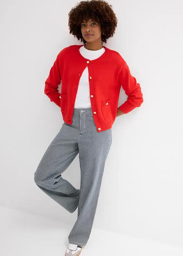 Straight jeans, high waist, gestreept, bonprix