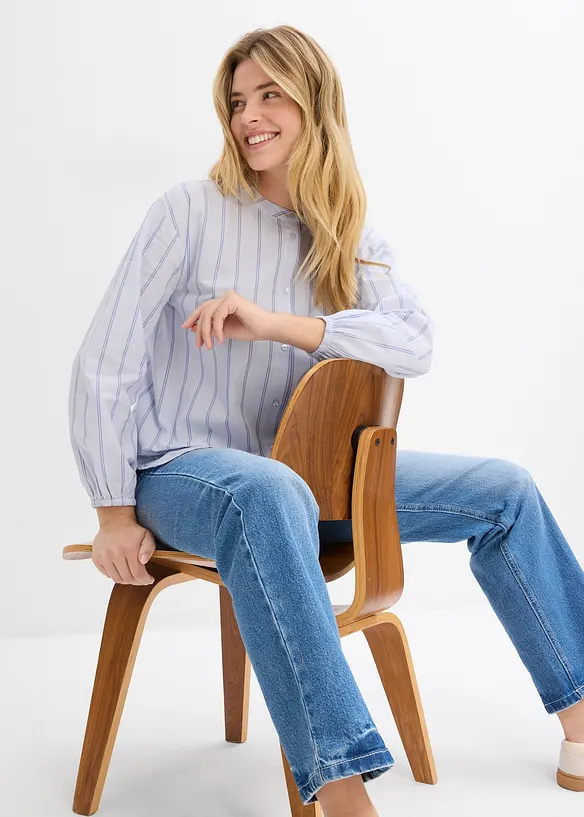 Lange blouse van katoen-popeline, bonprix