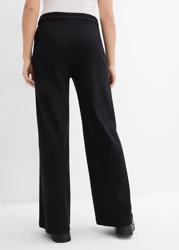 Wijde jersey broek van interlock, bonprix
