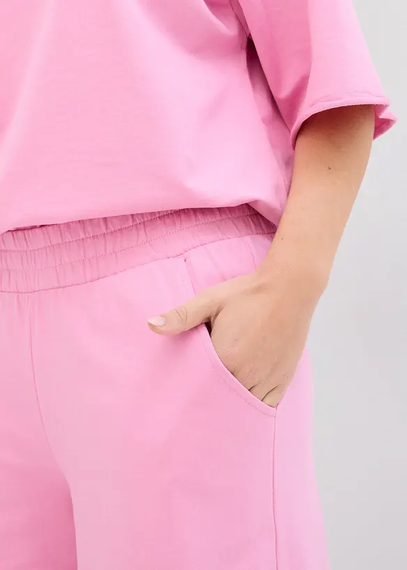 Wijde sweatpants van biologisch katoen, 7/8 lengte, bonprix