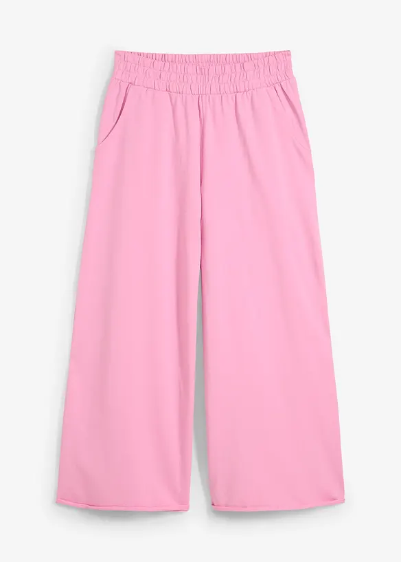 Wijde sweatpants van biologisch katoen, 7/8 lengte, bonprix