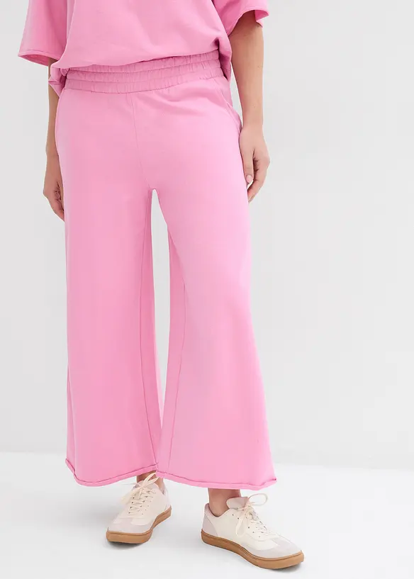 Wijde sweatpants van biologisch katoen, 7/8 lengte, bonprix