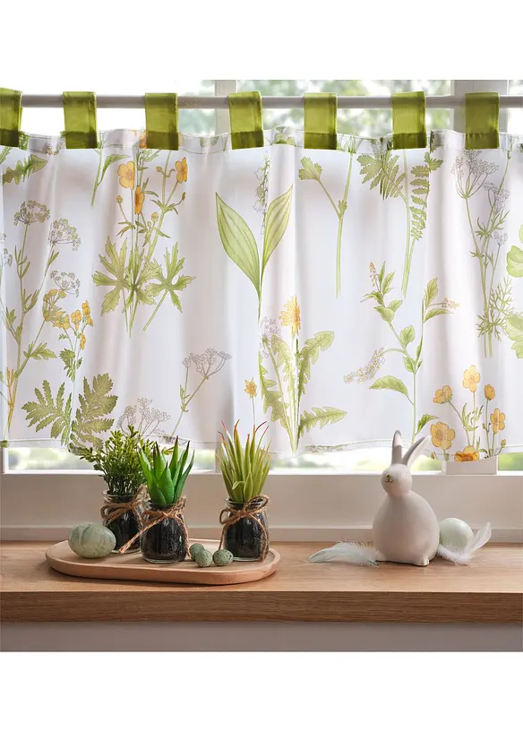 Kunstplant met glazen pot, 3-dlg. set, bonprix