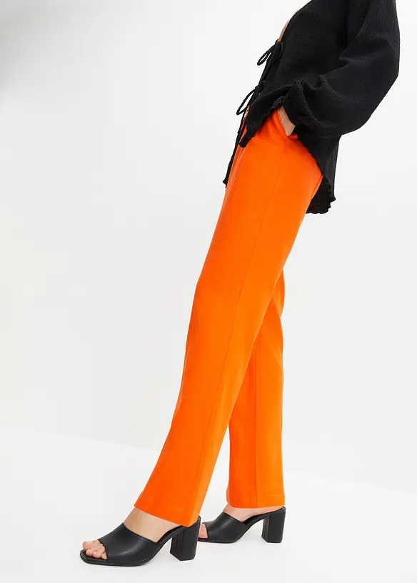 High waist broek van een linnen-viscosemix, bonprix