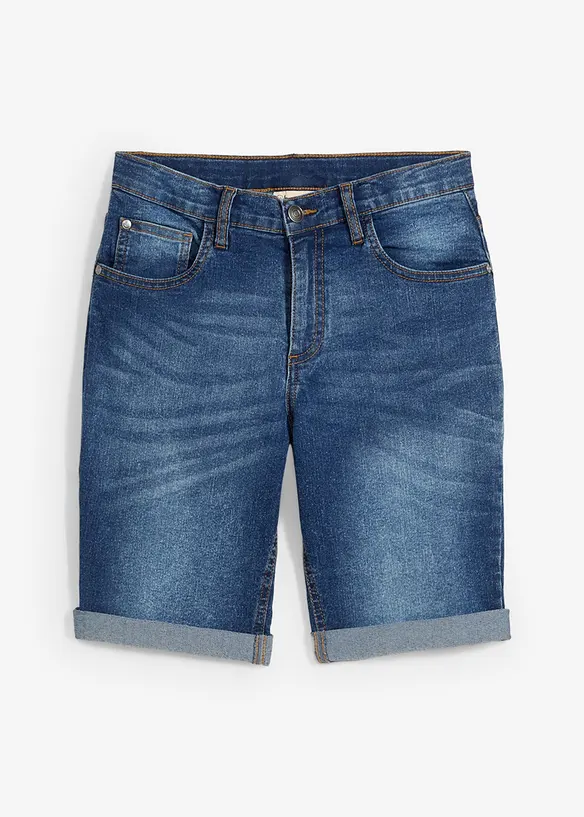 Stretch jeans bermuda met verstelbare band, slim fit, bonprix