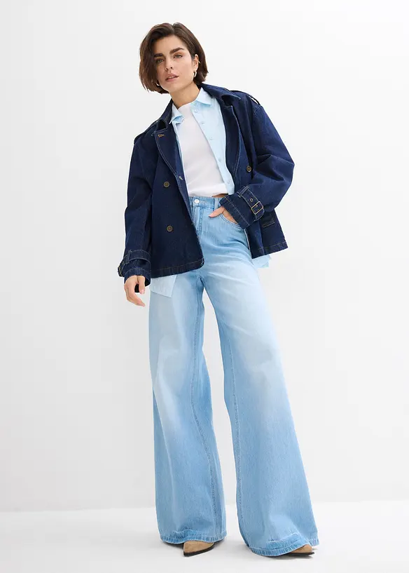 High waist jeans wide leg, bonprix