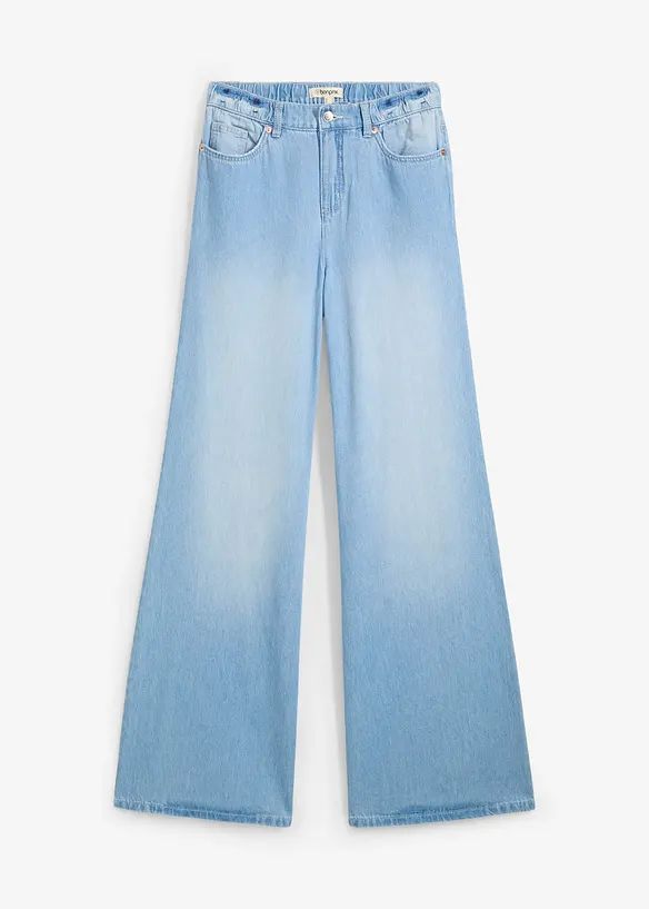 High waist jeans wide leg, bonprix