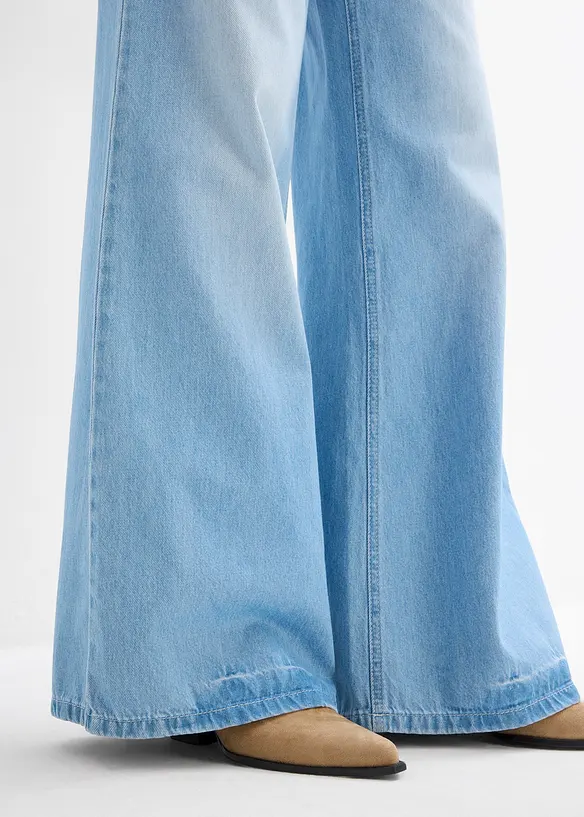 High waist jeans wide leg, bonprix