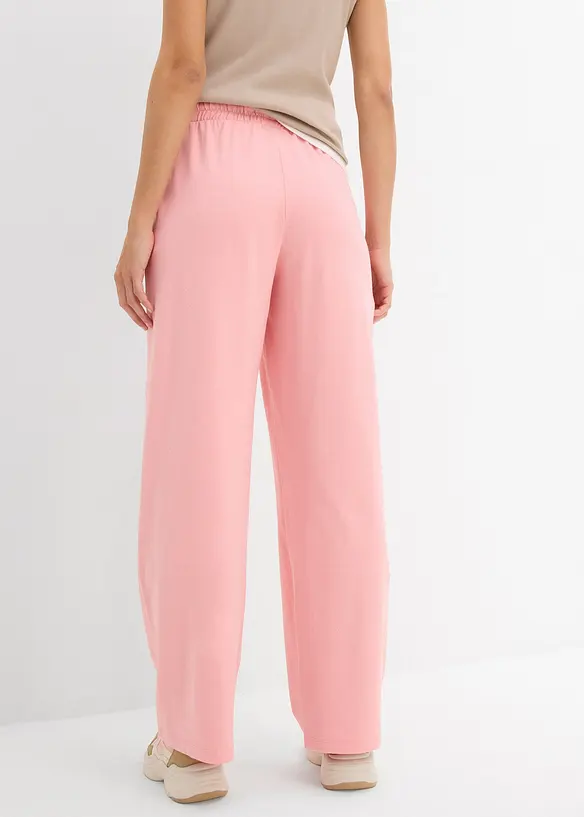 Wijde jersey broek van interlock, bonprix