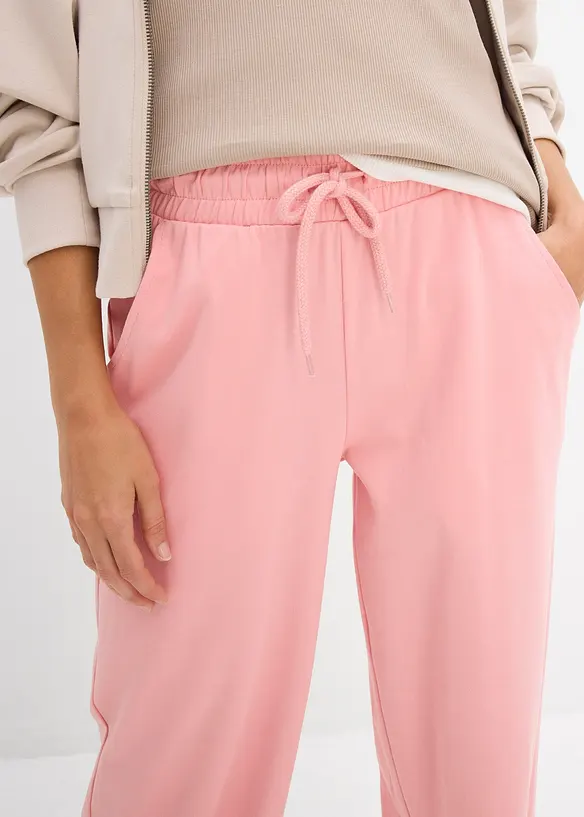 Wijde jersey broek van interlock, bonprix