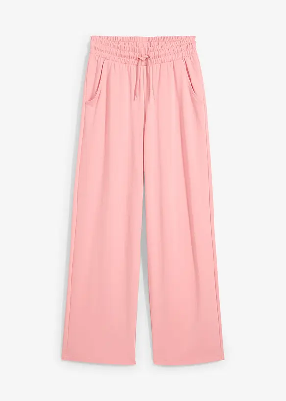 Wijde jersey broek van interlock, bonprix