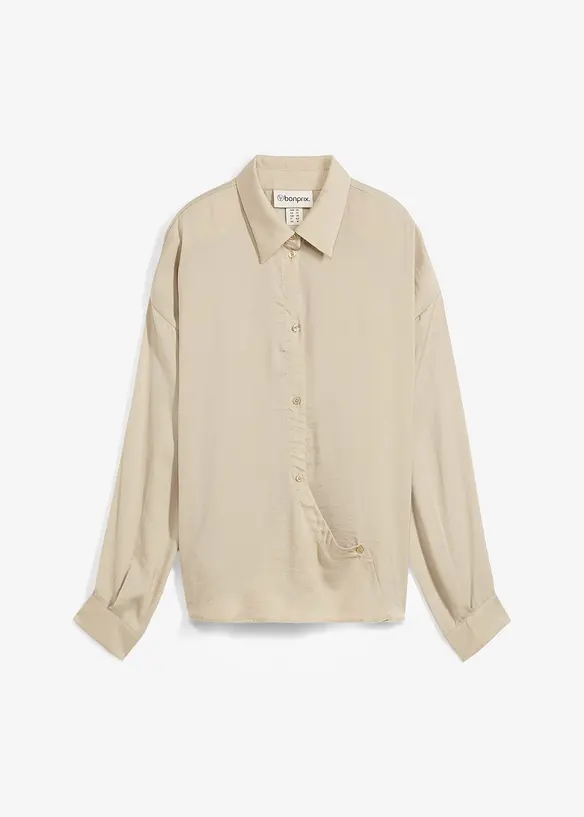 Overhemdblouse van soepel satijn, bonprix