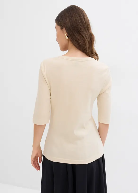 Geribd shirt met biologisch katoen (set van 2), bonprix