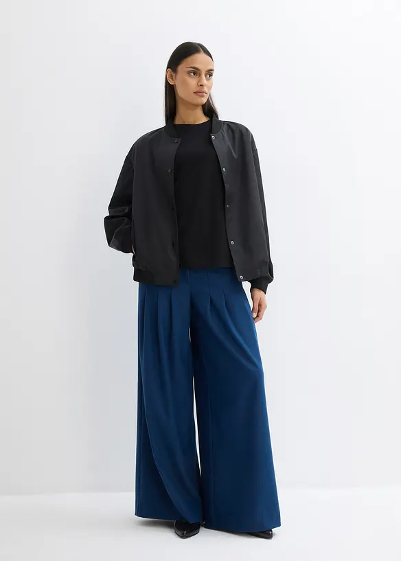 Bandplooibroek met hoge band van viscose-mix, bonprix