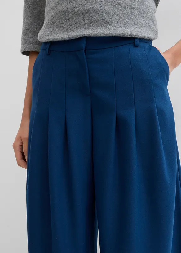 Bandplooibroek met hoge band van viscose-mix, bonprix