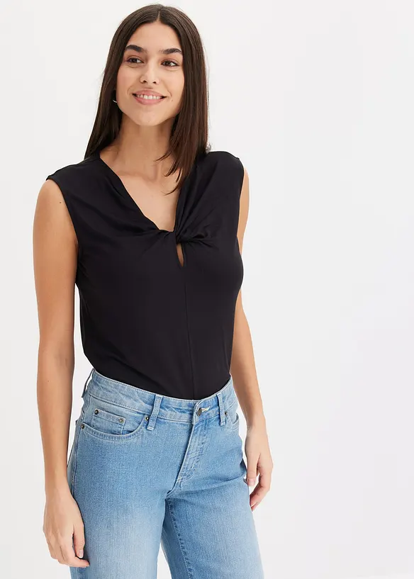 Jersey top met twist, bonprix