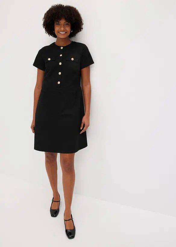 Mini jurk met licht uitlopende rok, bonprix