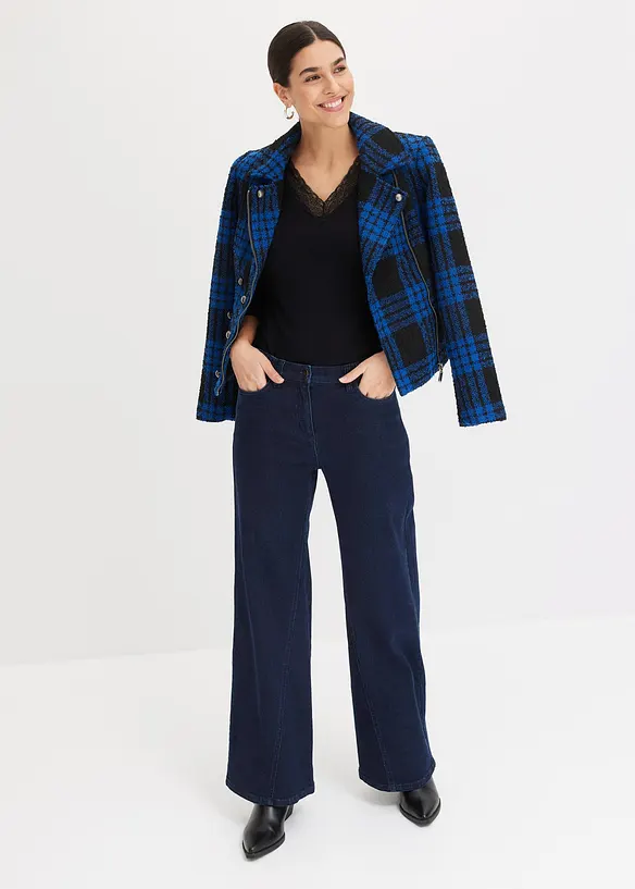 Shirt met lange mouwen en kant, bonprix